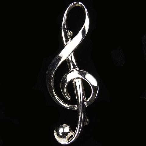 Boucher Silver Musical Treble Clef Pin