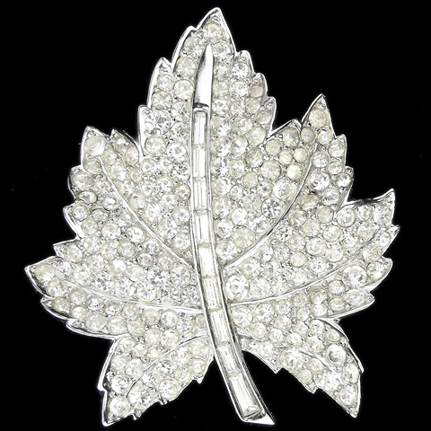 Boucher Pave and Baguettes Maple Leaf Pin