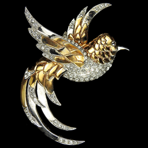MB Boucher Gold and Pave Flying Bird Pin