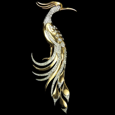 MB Boucher Giant Gold and Pave Peacock Bird Pin