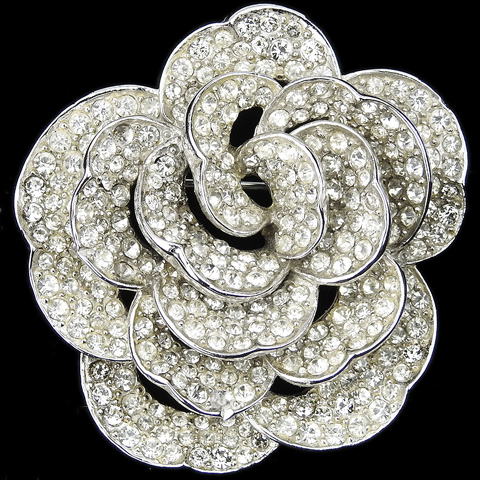 Boucher Diamante Budding Flower Pin