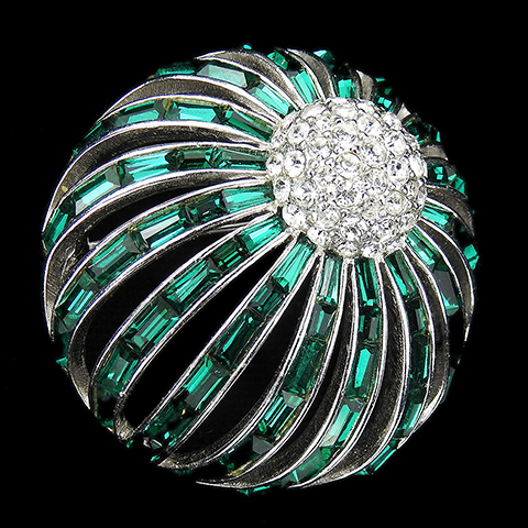 Boucher 'Stars of the Night' Pave and Invisibly Set Emeralds Fruit Openwork Dome Pin