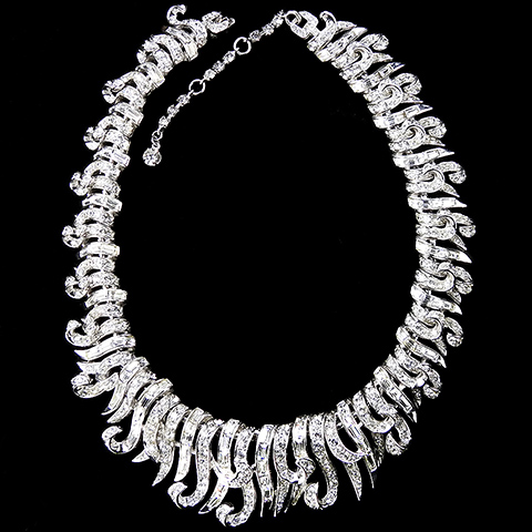 Boucher 'La Scala' Pave and Baguettes Waving Grass Choker Necklace