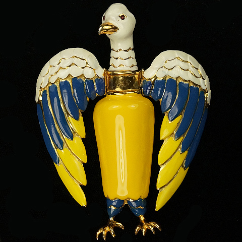 Castlecliff Gold and Enamel 'Eagle of Suger' with Moveable Wings Bird Pin Clip