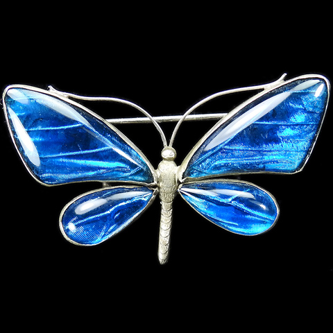 Art Deco Morpho Butterfly Wing Jewelry Butterfly Pin 