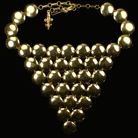 Vendome Multiple Gold Discs Pendant Triangle Necklace