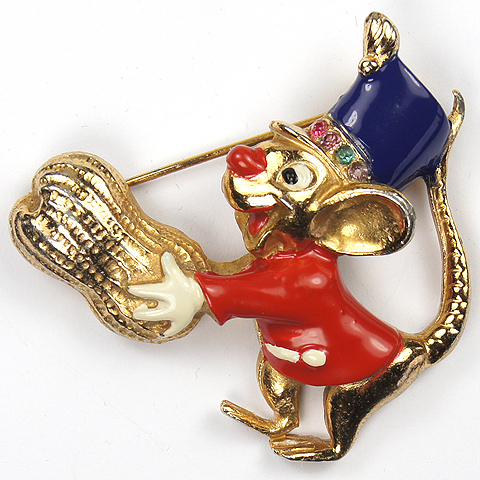 Coro Walt Disney 'Dumbo' Jewelry 'Timothy Q. Mouse' with Peanut Pin