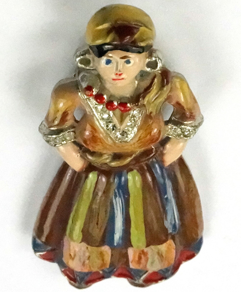Coro Russian Peasant Girl Pin Clip