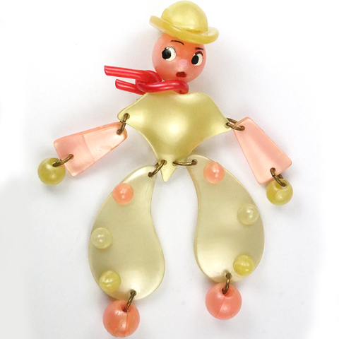 Coro Celluloid Cowgirl with Shocking Pink Bandanna Pin
