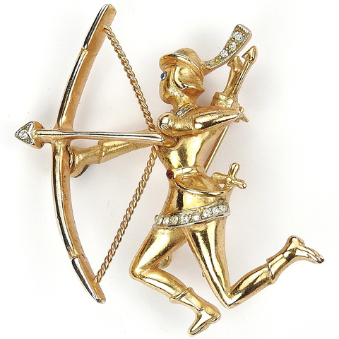 Coro Golden 'Robin Hood' Archer with Bow Pin