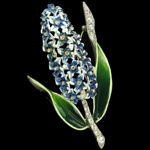Coro Pave and Enamel Hyacinth Flower Pin