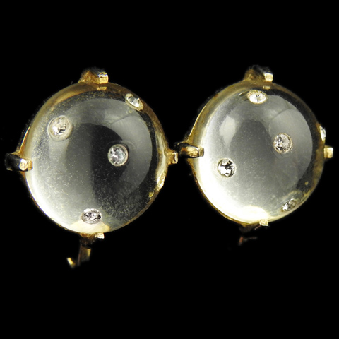 Coro Spangled Globes Jelly Belly Screwback Earrings