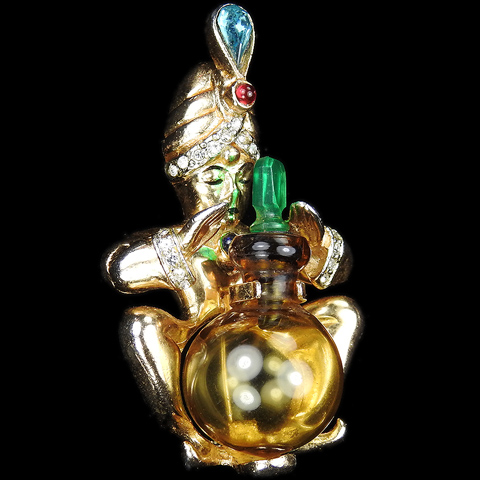 Coro 'Ali Baba' Fortune Teller Genie with 'Jelly Belly' Perfume Bottle Pin