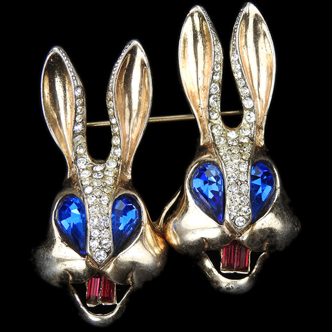 Corocraft Sterling 'Bugs Bunny' Rabbit Heads Duette
