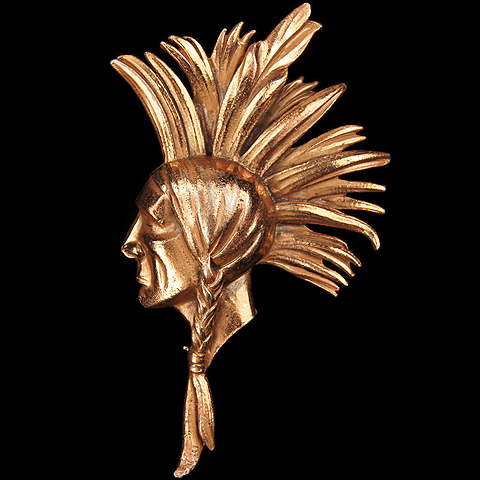Coro for Cecil B DeMille Director of the Film 'North West Mounted Police' Golden Indian Chief’s Head Pin