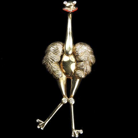 Castlecliff Sterling Smiling Circus 'Ozzie the Ostrich' with Moveable Legs Pin