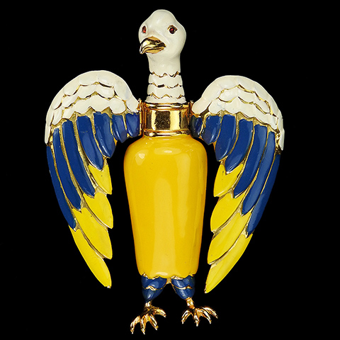 Castlecliff Gold and Enamel 'Eagle of Suger' with Moveable Wings Bird Pin Clip