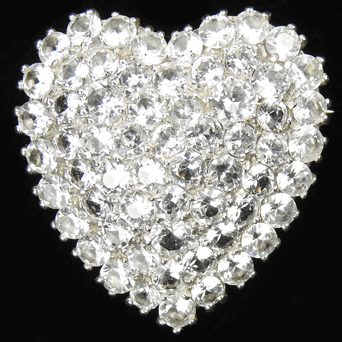 DuJay Sterling Pave Heart Pin
