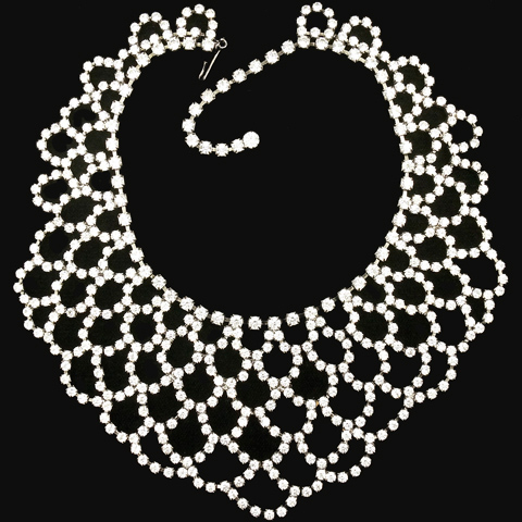 Kenneth Lane Spanish Flamenco Inspired Pave Set Tracery Collar Necklace