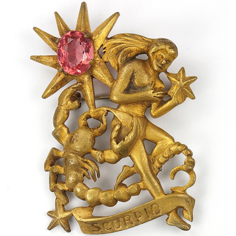 Hattie Carnegie Scorpio Star Sign Pin