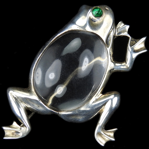 Elzac Sterling Jelly Belly Frog Pin