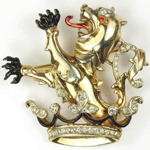 Reja Sterling WW2 Patriotic British Lion and Crown Pin