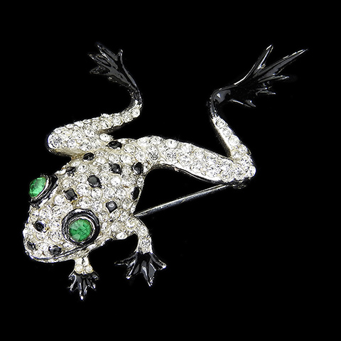 Reja Pave and Enamel Climbing Emerald Eyed Tree Frog Pin