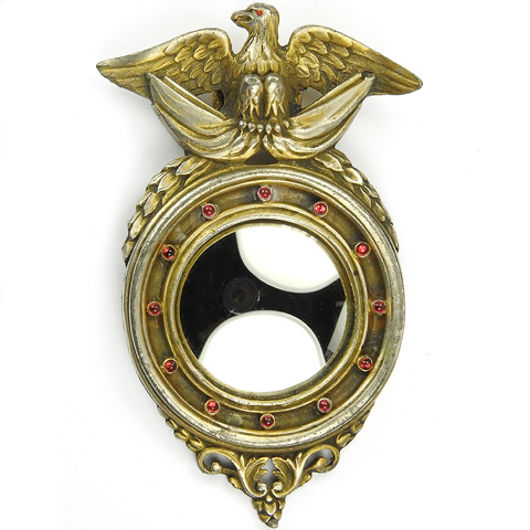 Gold Imperial Eagle Convex Regency Mirror Pin Clip