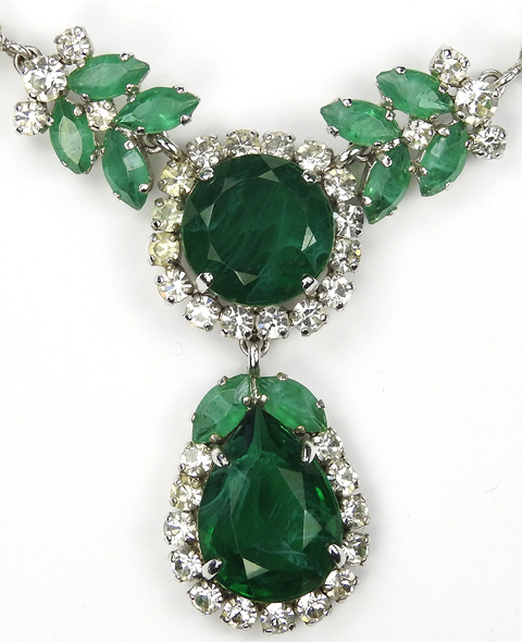 Christian Dior by Henkel and Grosse Pave and Emeralds Single Pendant ...