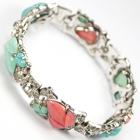 KTF Trifari 'Alfred Philippe' Turquoise and Coral Fruit Salads Bracelet