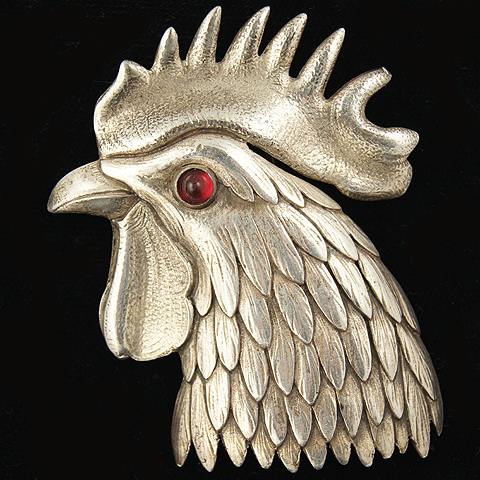 Trifari 'Alfred Philippe' Rooster’s Head Bird Pin Clip