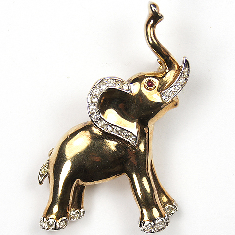 Trifari 'Alfred Philippe' Gold and Pave 1948 US Presidential Election Republican Elephant Pin