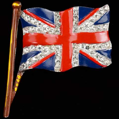 Trifari 'Alfred Philippe' WW2 Allies Patriotic British Union Jack Flag of the United Kingdom Pin