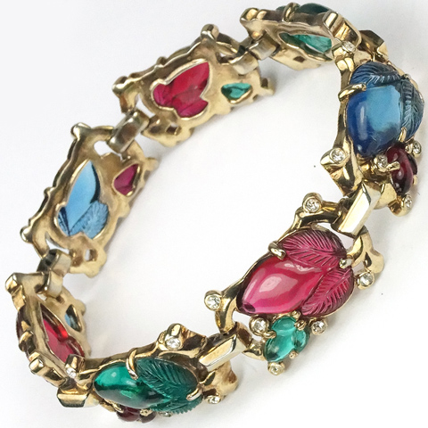 Trifari 'Alfred Philippe' 'Fragonard' Gold and Tricolour Fruit Salads Bracelet