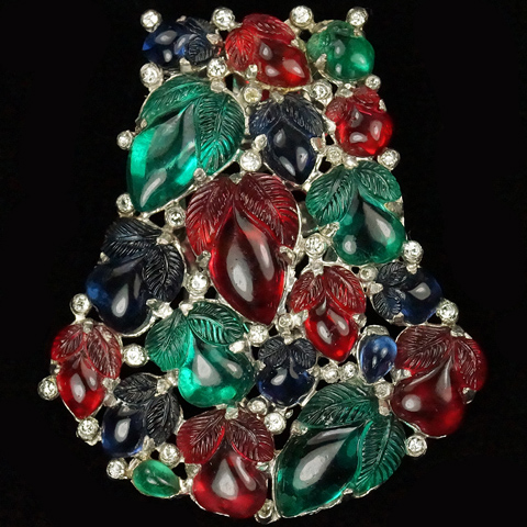 KTF Trifari 'Alfred Philippe' Bell Shaped Tricolour Fruit Salad Dress Clip