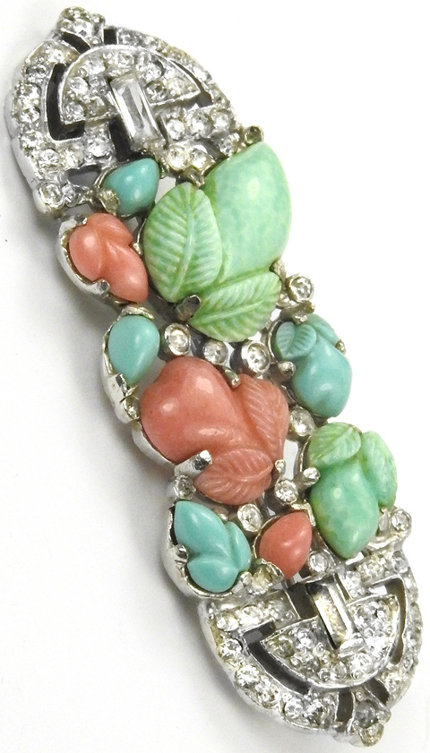 KTF Trifari 'Alfred Philippe' Turquoise Coral and Jade Fruit Salads ...