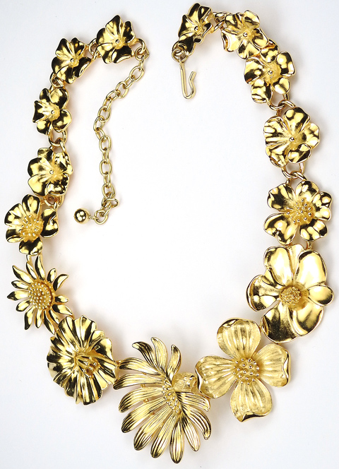 Trifari 'Kunio Matsumoto' Golden Flowers Necklace