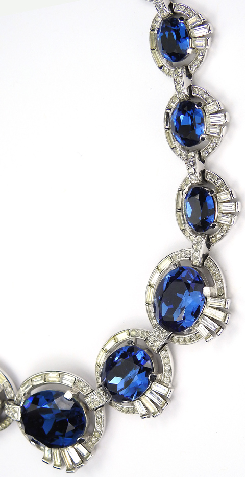 Trifari 'Alfred Philippe' Oval Cut Sapphires Diamante Pave and Baguette ...