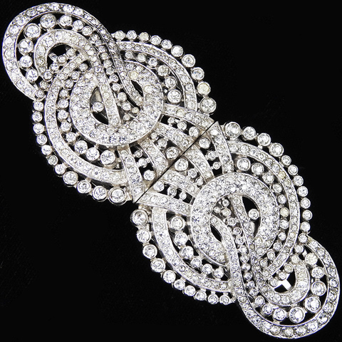 KTF Trifari 'Alfred Philippe' Deco Circle and Swirl Clipmates Pin or Pair of Dress Clips