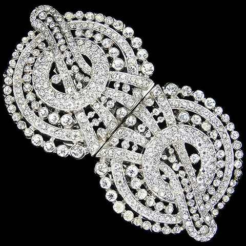 KTF Trifari 'Alfred Philippe' Deco Circle and Swirl Clipmate Pin or Pair of Dress Clips