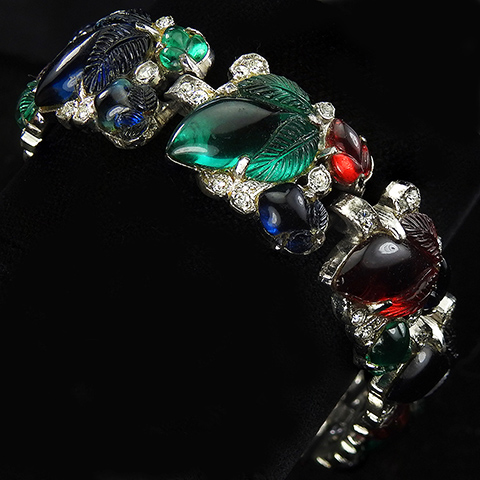 KTF Trifari 'Alfred Philippe' Tricolour Fruit Salads Nine Link Bracelet