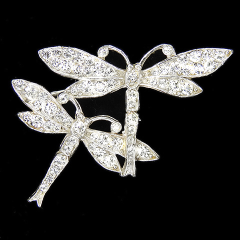Trifari 'Alfred Philippe' Pair of Pave Dragonflies Pin
