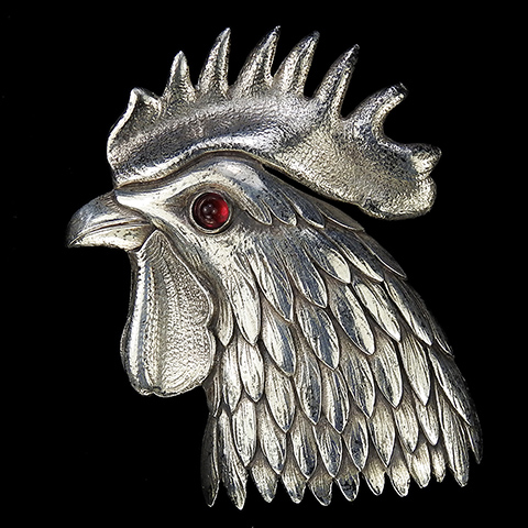 Trifari 'Alfred Philippe' Rooster’s Head Bird Pin Clip