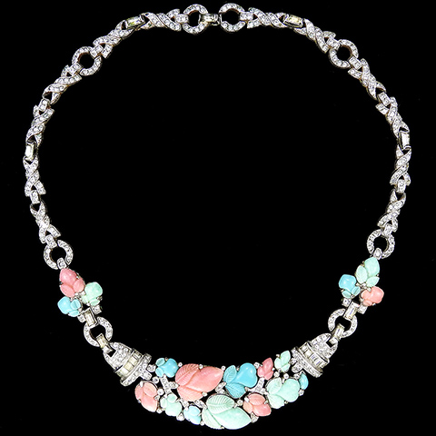 KTF Trifari 'Alfred Philippe' Pave and Pastel Fruit Salads Choker Necklace